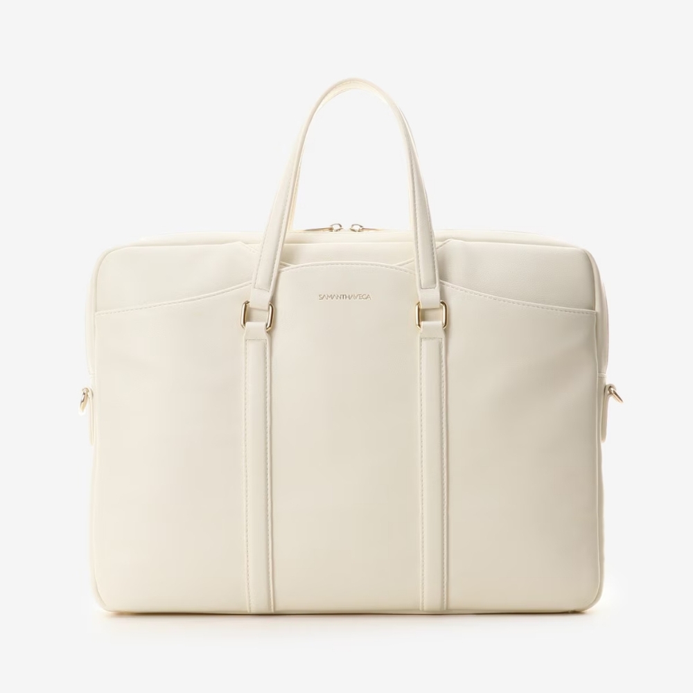Samantha Thavasa/Samantha Vega Zippered Laptop Bag White